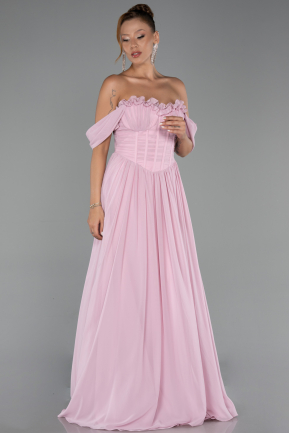 Long Powder Color Chiffon Prom Gown ABU6325