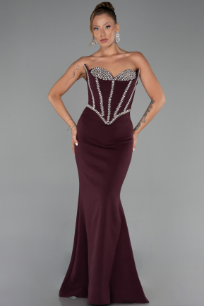 Long Cherry Colored Evening Dress ABU6327