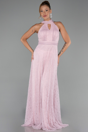 Long Powder Color Dantelle Evening Dress ABU6313