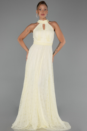 Long Yellow Dantelle Evening Dress ABU6313