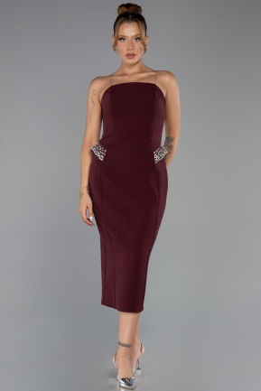 Midi Burgundy Party Dress ABK2664
