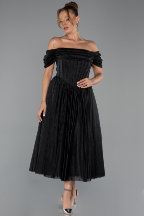 Midi Black Cocktail Dress ABK2665