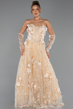 Long Gold Evening Dress ABU6344
