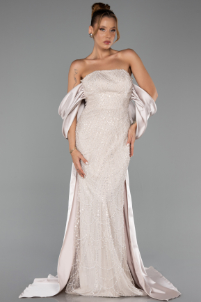Long Mink Beaded Evening Dress ABU6351