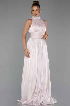 Long Beige Chiffon Evening Dress ABU6352