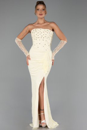 Long Yellow Dantelle Evening Dress ABU6355