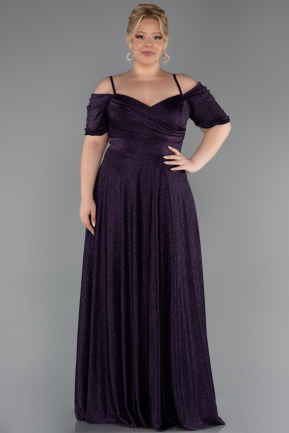 Long Purple Plus Size Evening Dress ABU6333