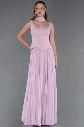 Long Powder Color Chiffon Prom Gown ABU6369