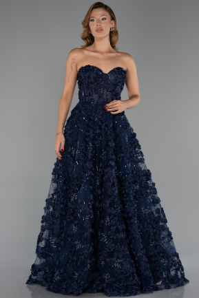 Long Navy Blue Evening Dress ABU6408