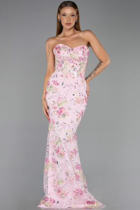 Long Powder Color Evening Dress ABU6421