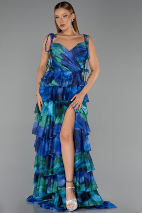 Long Sax Blue Evening Dress ABU6430
