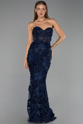 Long Navy Blue Mermaid Evening Gown ABU6625