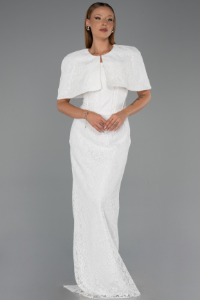 Long White Dantelle Evening Dress ABU6438