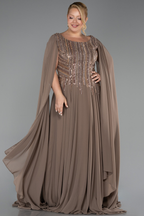Long Mink Chiffon Plus Size Evening Gown ABU6435