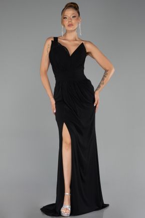Long Black Chiffon Evening Dress ABU6500