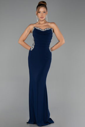 Long Navy Blue Mermaid Prom Dress ABU6505