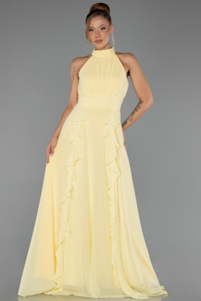 Long Yellow Chiffon Prom Gown ABU6506