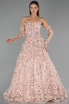 Long Powder Color Evening Dress ABU5658