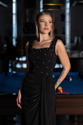 Long Black Evening Dress ABU6552