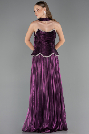 Long Purple Chiffon Evening Dress ABU6570