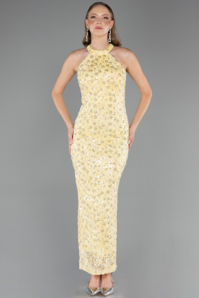 Long Yellow Dantelle Prom Gown ABU6578