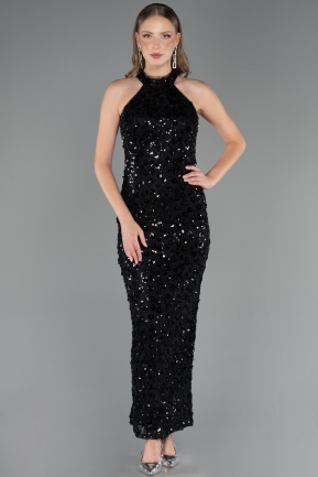 Long Black Dantelle Prom Gown ABU6578