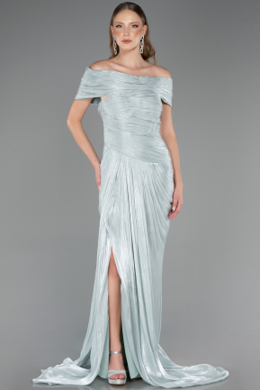 Long Mint Chiffon Plus Size Evening Gown ABU6604