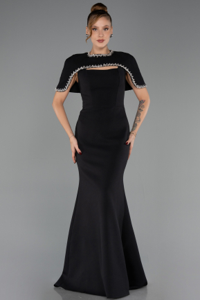 Long Black Mermaid Evening Gown ABU6591
