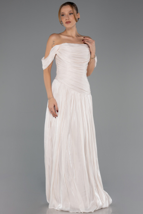 Long Beige Chiffon Prom Gown ABU6602