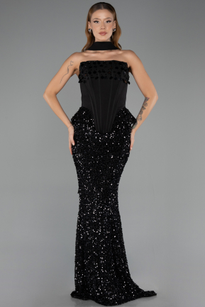 Long Black Mermaid Prom Dress ABU6620