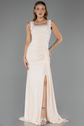 Long Beige Evening Dress ABU6552