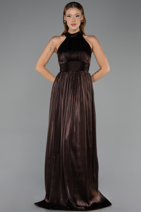Long Brown Chiffon Prom Gown ABU6428
