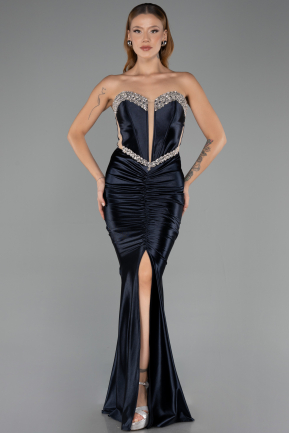Long Navy Blue Prom Gown ABU6606