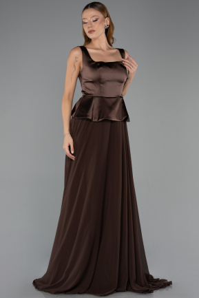 Long Brown Chiffon Evening Dress ABU6568
