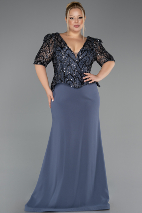 Long Anthracite Oversized Evening Dress ABU6618