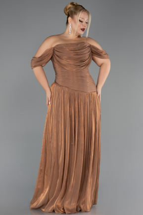 Long Copper Chiffon Plus Size Evening Gown ABU6603