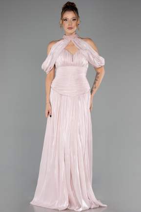 Long Powder Color Chiffon Evening Dress ABU6640