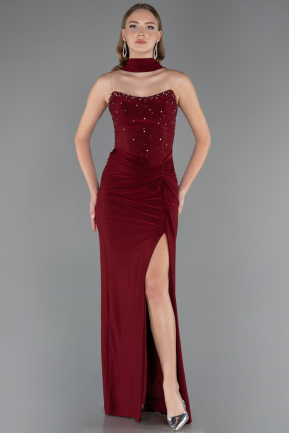 Long Burgundy Prom Gown ABU6657