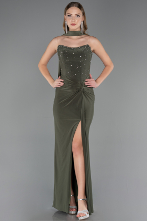 Long Olive Drab Prom Gown ABU6657