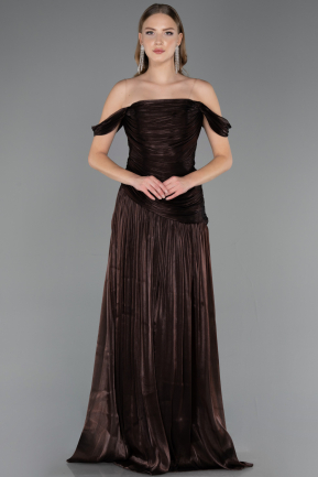 Long Brown Chiffon Prom Gown ABU6674