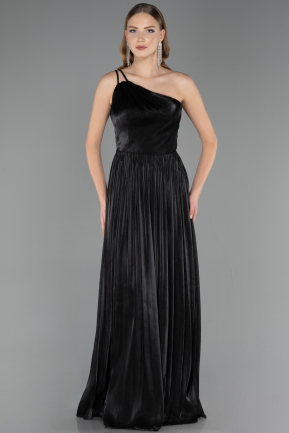 Long Black Chiffon Prom Gown ABU6678