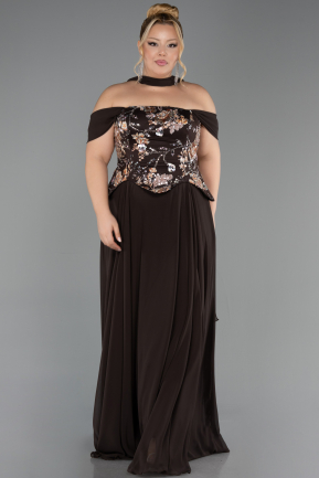 Long Brown Chiffon Evening Dress ABU6588