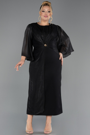 Midi Black Plus Size Cocktail Dress ABK2712