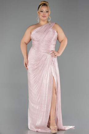 Long Powder Color Chiffon Formal Plus Size Dress ABU6713