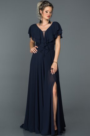 Navy Blue Long Engagement Dress ABU032