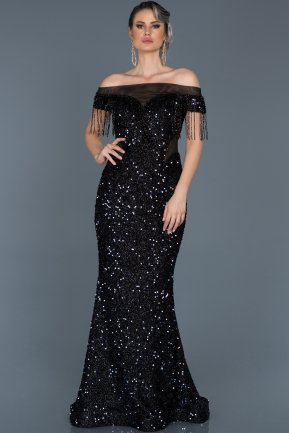 off the shoulder evening dress