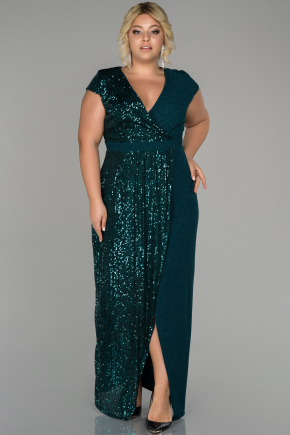 long green plus size dress