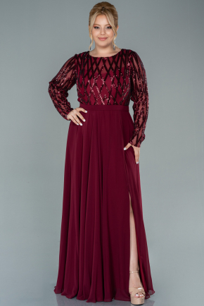 Burgundy Plus Size Evening Dresses 