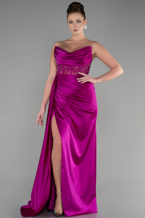 Deep purple evening on sale dress