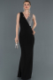Long Black-Silver Evening Dress ABU1190